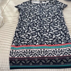 Banana Republic Navy Floral Mini Dress with Colorful Accents